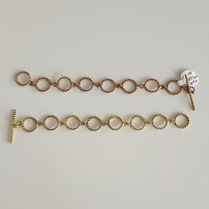 Gold and Copper Link Bracelet Set